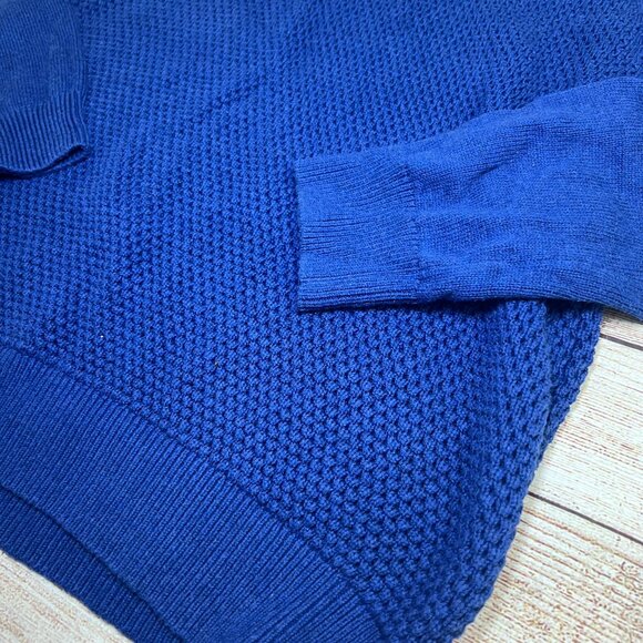 Men's Classic Tommy Hilfiger Blue Quarter Zip Cable Knit Sweater Size Large - Picture 12 of 14